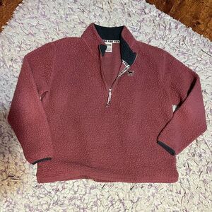 PINK Fuzzy Pull-Over 3/4 Zipper Large Great Condition Victorias Secret PINK